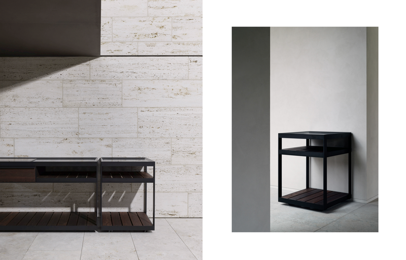 Shotō Vincent Van Duysen - Black Frame Stainless Steel with Black Finish Ash Wood + Teppanyaki 58