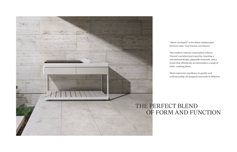 Shotō Vincent Van Duysen - Black Frame Stainless Steel with Black Finish Ash Wood + Extendable Platform + Teppanyaki 58