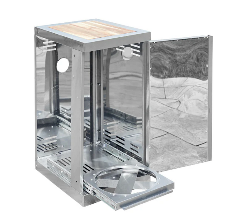 Outback Signature II 6 Burner Hybrid – Stainless Steel and Gas Bottle Cabinet