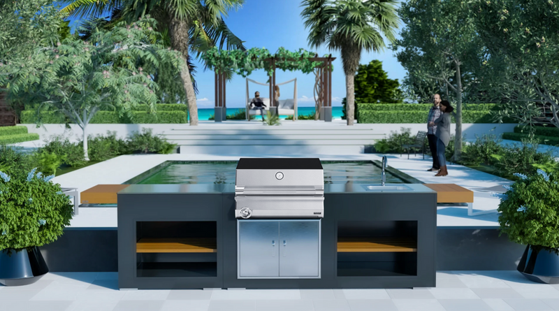 Grillandia Outdoor Kitchen Brabura Ember 800 Charcoal Barbecue and Weather Cove - 2.5M