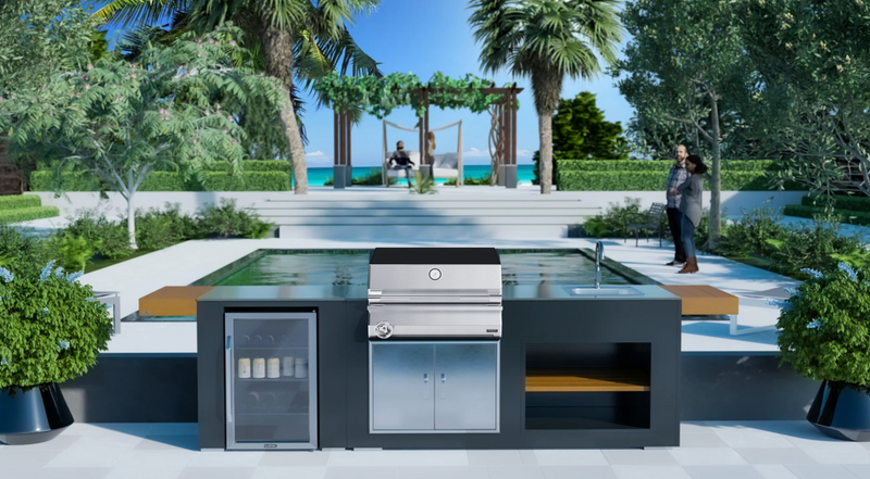 Grillandia Outdoor Kitchen Brabura Ember 800 Charcoal Barbecue and Weather Cove - 2.5M