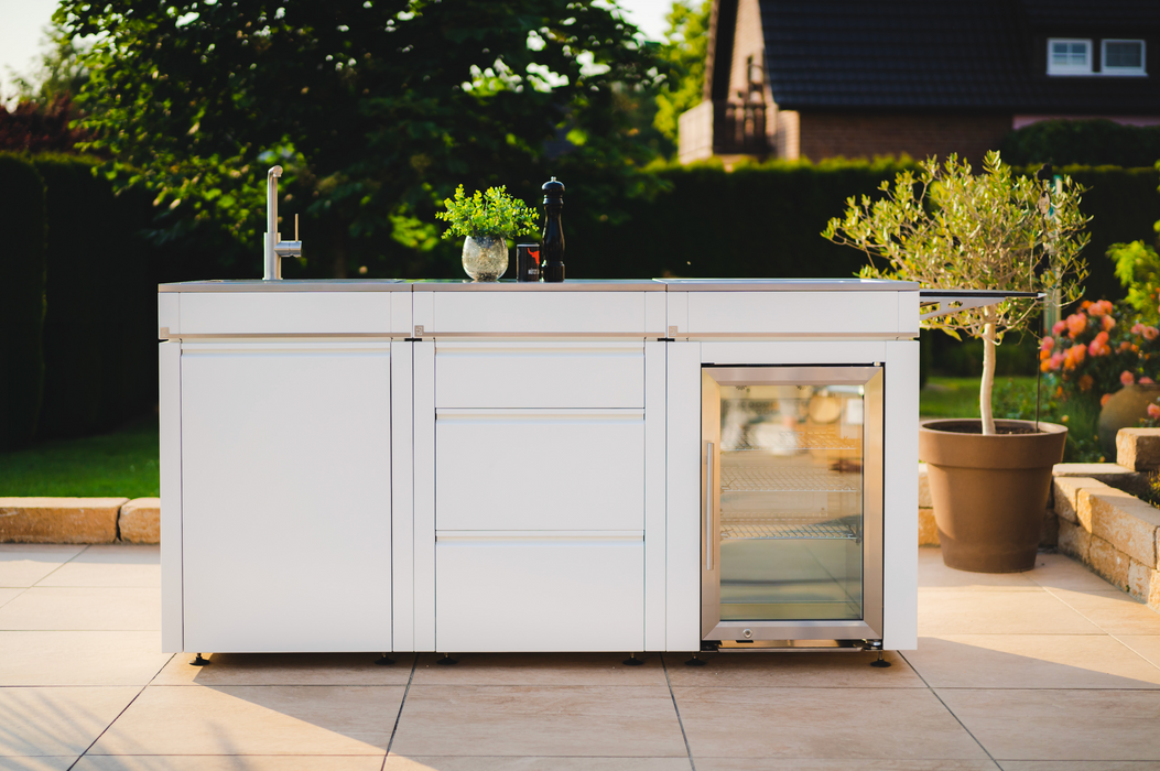 Bogason Quasar Outdoor Patio kitchen - & Electric Teppanyaki Grill - White