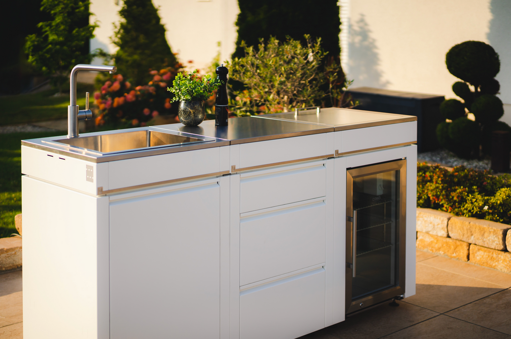 Bogason Quasar Outdoor Patio kitchen - & Electric Teppanyaki Grill - White