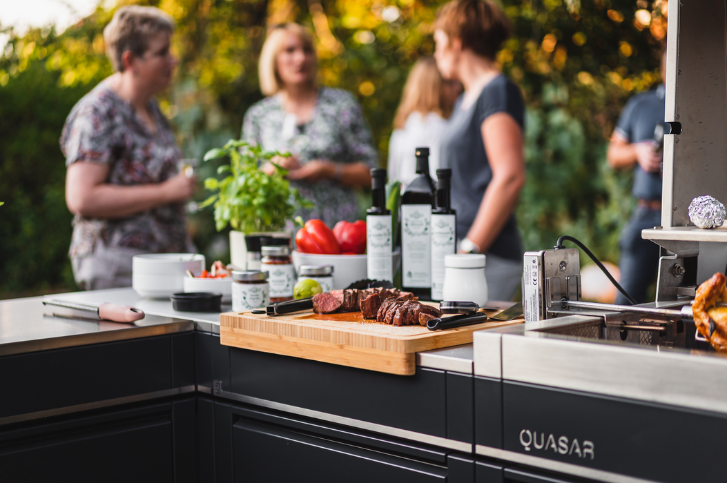 Bogason Quasar L Shape Outdoor kitchen Fridge and Sink - Grey