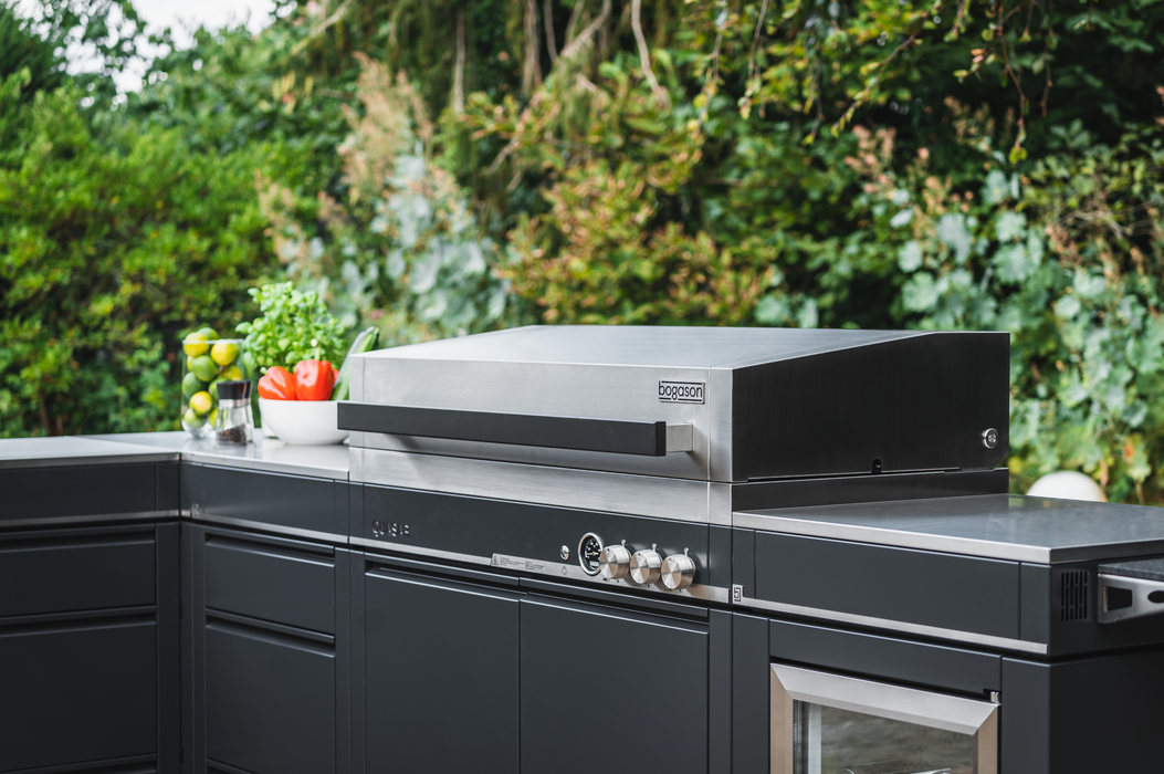 Bogason Quasar L Shape Outdoor kitchen Fridge and Sink - Grey