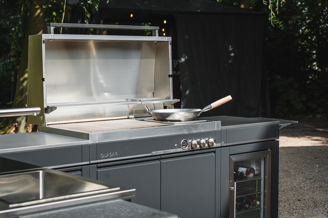 Bogason Quasar L Shape Outdoor kitchen Fridge and Sink - Grey