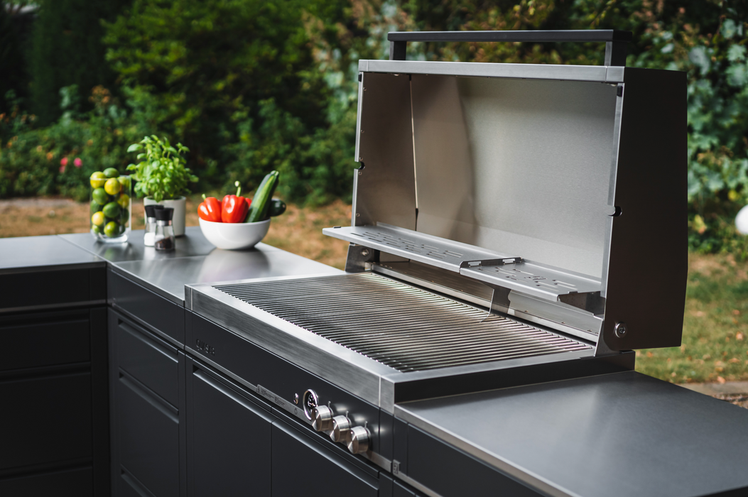 Bogason Quasar L Shape Outdoor kitchen Fridge and Sink - Grey