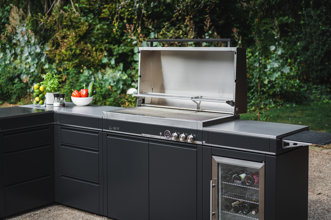 Bogason Quasar L Shape Outdoor kitchen Fridge and Sink - Grey