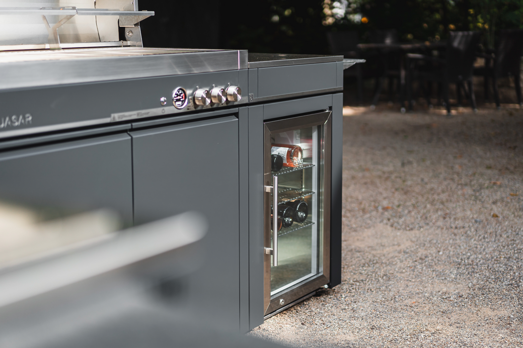 Bogason Quasar L Shape Outdoor kitchen Fridge and Sink - Grey