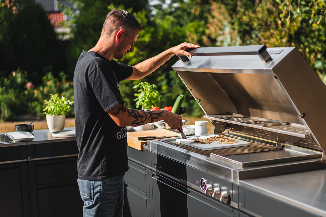 Bogason Quasar L Shape Outdoor kitchen Fridge and Sink - Grey