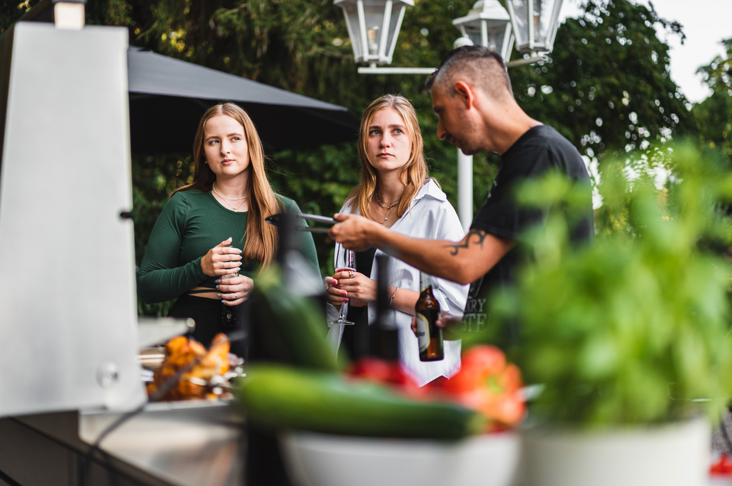 Bogason Quasar L Shape Outdoor kitchen Fridge and Sink - Grey