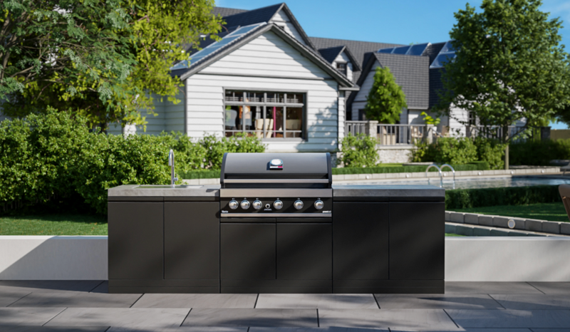 GrandPro Outdoor Kitchen with 5 Burner BBQ, and Sink - 2.6m