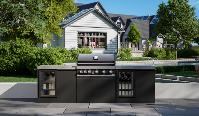 GrandPro Outdoor Kitchen with 5 Burner BBQ, and Double Fridges - 2.6m