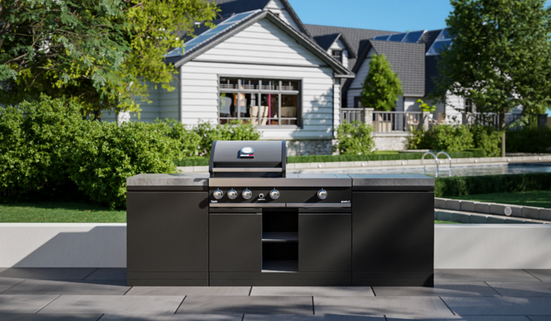 GrandPro Outdoor Kitchen with 3 Burner BBQ, and Side Burner - 2.3m