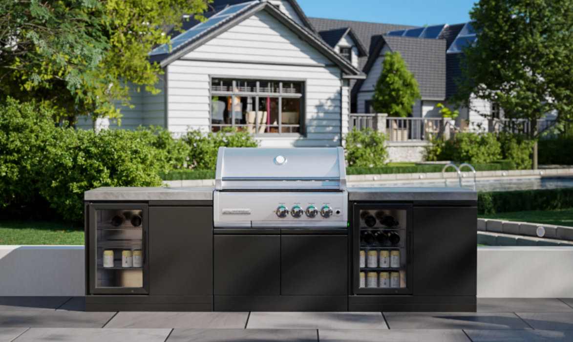 GrandPro Outdoor Kitchen 272 Series Cross-ray 4-Burner + Double Fridges