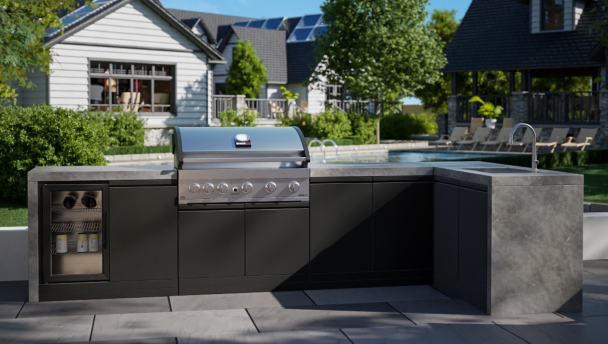 GrandPro Outdoor Kitchen L- Shape 3.4M x 1.5M Water Fall Series Elite - Complete