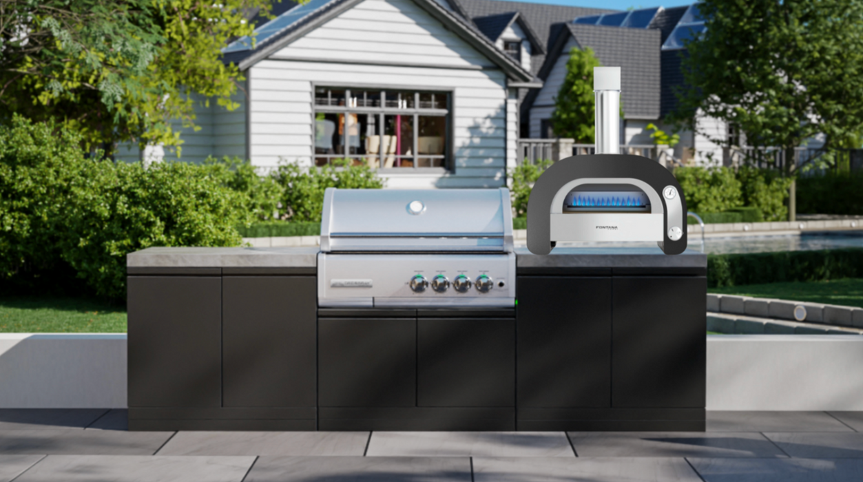 GrandPro Outdoor Kitchen 272 Series Cross-ray 4-Burner + Fontana Maestro 60 Gas