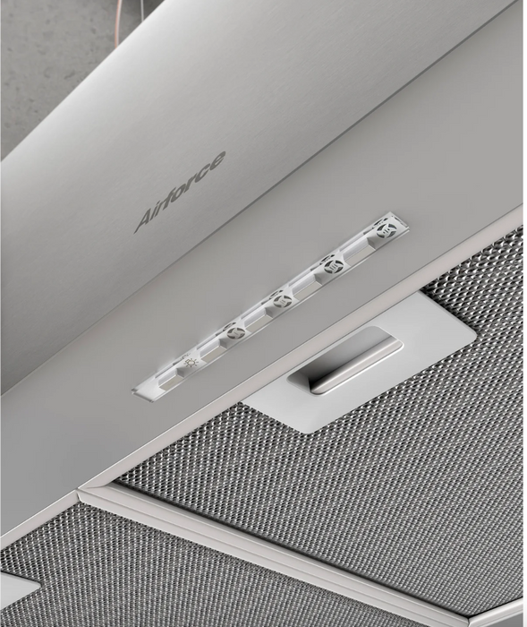 Airforce Gaia 100cm Island cooker hood with soft touch control & Integra ready in stainless steel finish