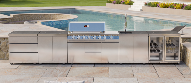 Whistler Outdoor Kitchen 6 Burner BBQ, Fridge and Sink | Newcastle | 4.9Meters