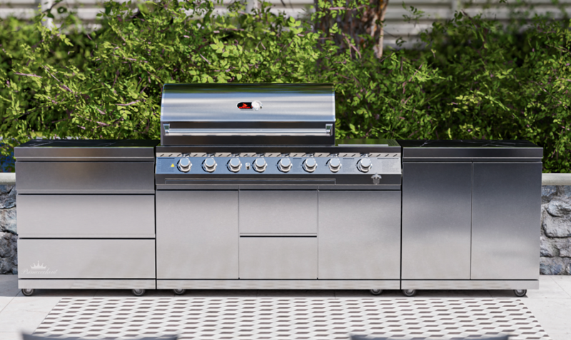 Whistler Outdoor Kitchen 6 Burner BBQ, Double Doors and Triple Drawer