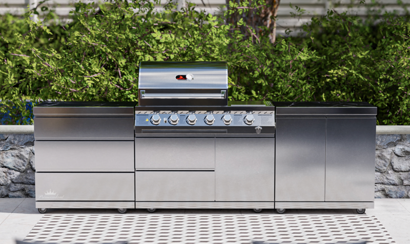 Whistler Outdoor Kitchen 4 Burner BBQ, Double Doors and Triple Drawers