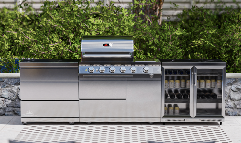 Whistler Outdoor Kitchen 4 Burner BBQ, Fridge and Triple Drawer