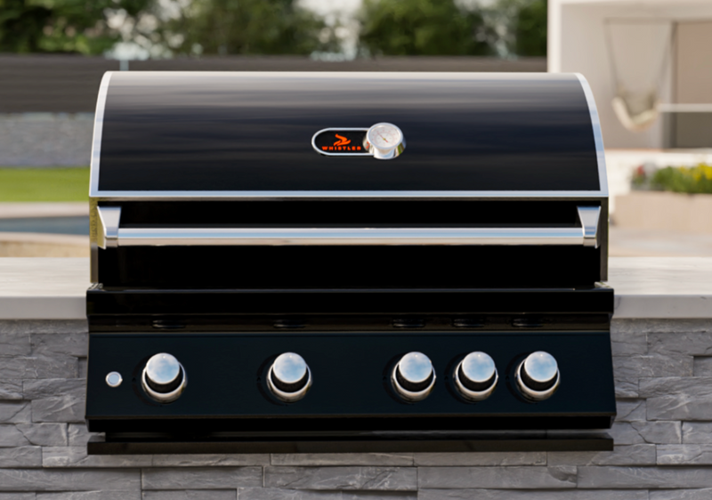 Whistler Burford Black 4 Burner Barbecue with Rotisserie and Weather Cover