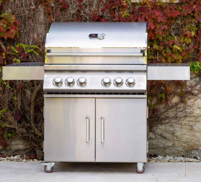 Whistler Bibury 4 & Side burner Gas BBQ | Rotisserie + Cover | Lifetime Warranty