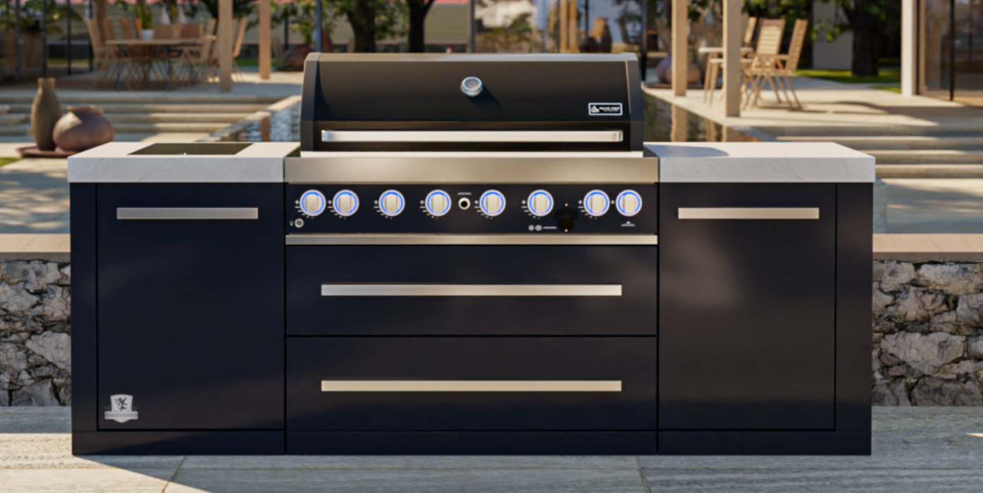 Mont Alpi Outdoor kitchen 805 Black Stainless Steel Island + Cover 2.4M