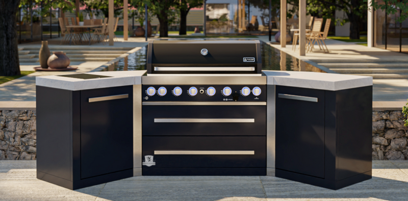 Mont Alpi Outdoor kitchen Black 6 Burner and Weather Cover - 2.8m