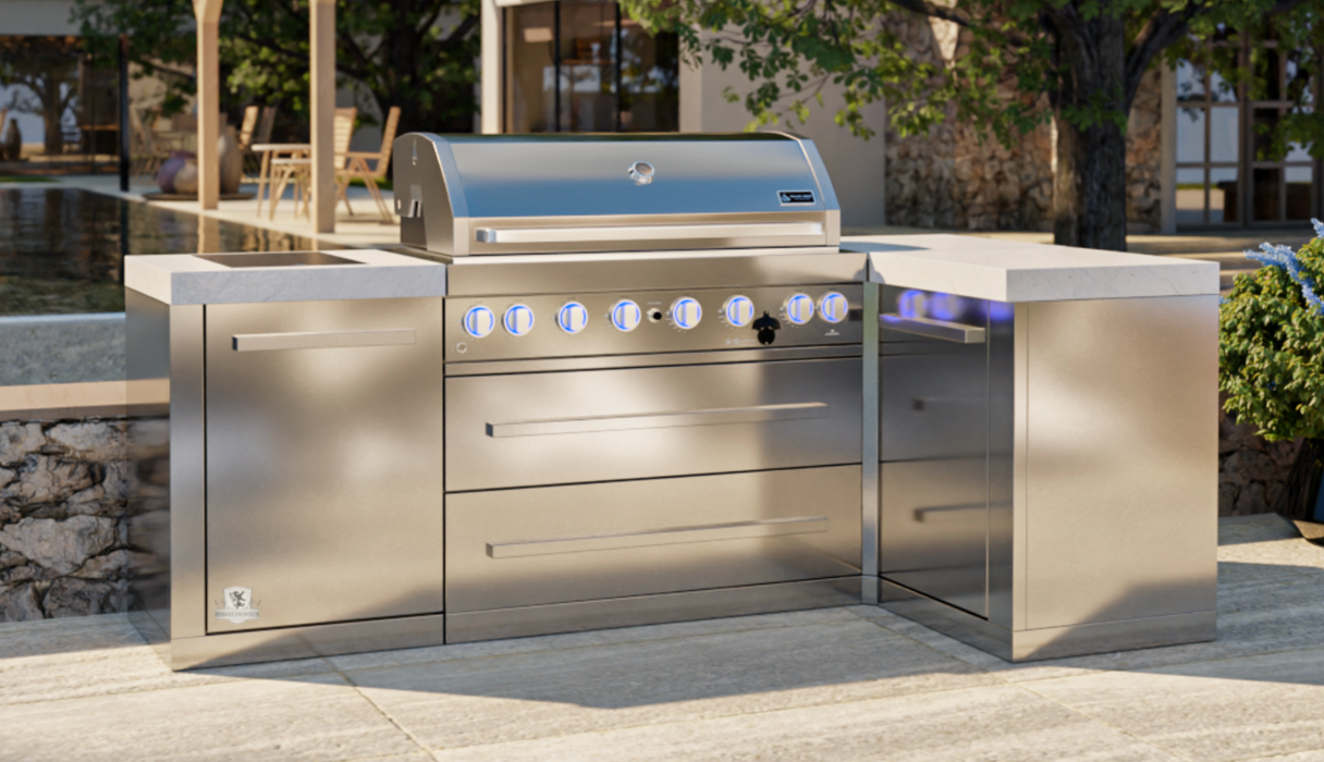 Mont Alpi Outdoor kitchen 805 Island with a 90 Degree Corner + Cover - 2.4M