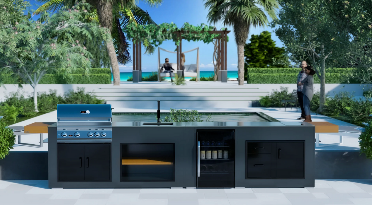 Grillandia Outdoor Kitchen with Whistler Burford 4 + Weather Cover - 4M