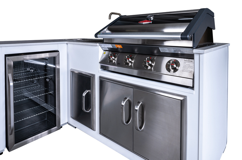 Grillandia White Outdoor Kitchen Paired with Beefeater 1600 4 Burner | 2.1M X 2M