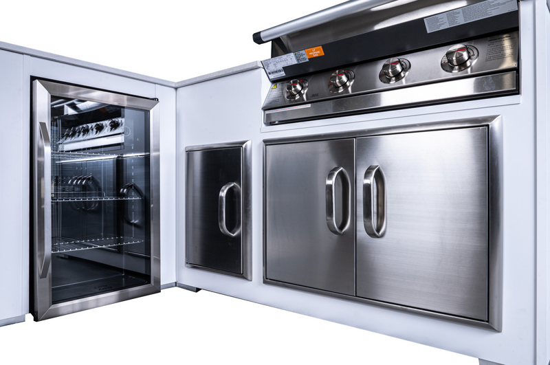 Grillandia White Outdoor Kitchen Paired with Beefeater 1600 4 Burner | 2.1M X 2M
