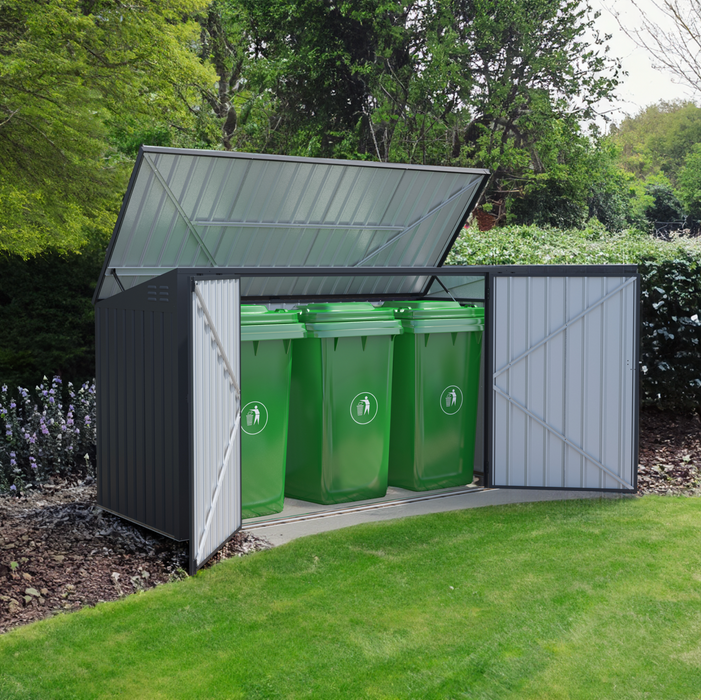 Lotus Pandora Triple Bin Store in Anthracite Grey