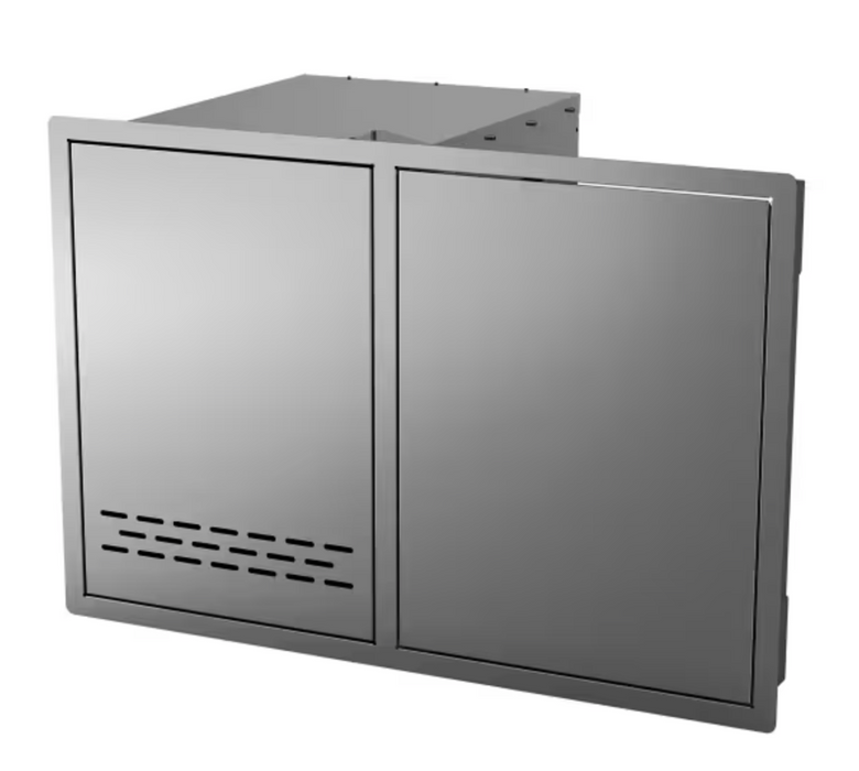 BeefEater Outdoor Kitchen Single Cupboard Door and Propane Tank Drawer Stainless Steel