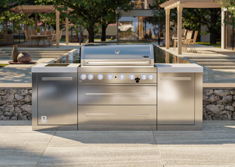 Mont Alpi Outdoor kitchen 6 Burner and Weather Cover - 2.4m