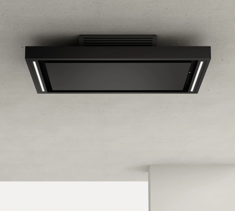 Airforce Silhouette F 100cm Island Cooker Hood with LED lighting Black Stainless Steel Finish