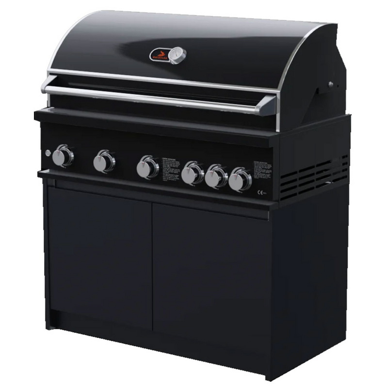 Whistler Fairford Outdoor Kitchen Black Cabinet  Burford 5 Burner Barbecue 106.6cm