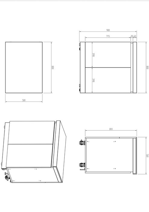 Whistler Fairford Outdoor Kitchen Black Gas Bottle and Bin Cabinet