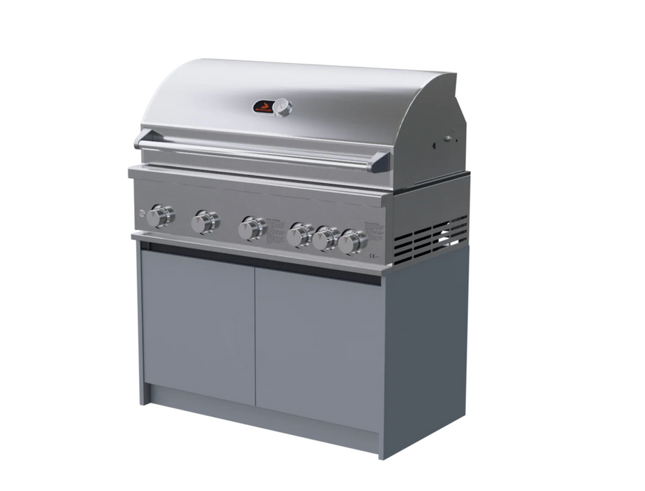 Whistler Fairford Outdoor Kitchen Grey Cabinet Burford 5 Burner Barbecue