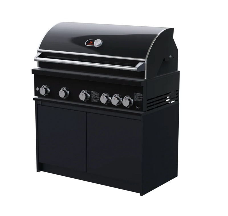 Whistler Fairford Black Outdoor Kitchen with Burford 5-Burner BBQ | 3.5M Full-Length