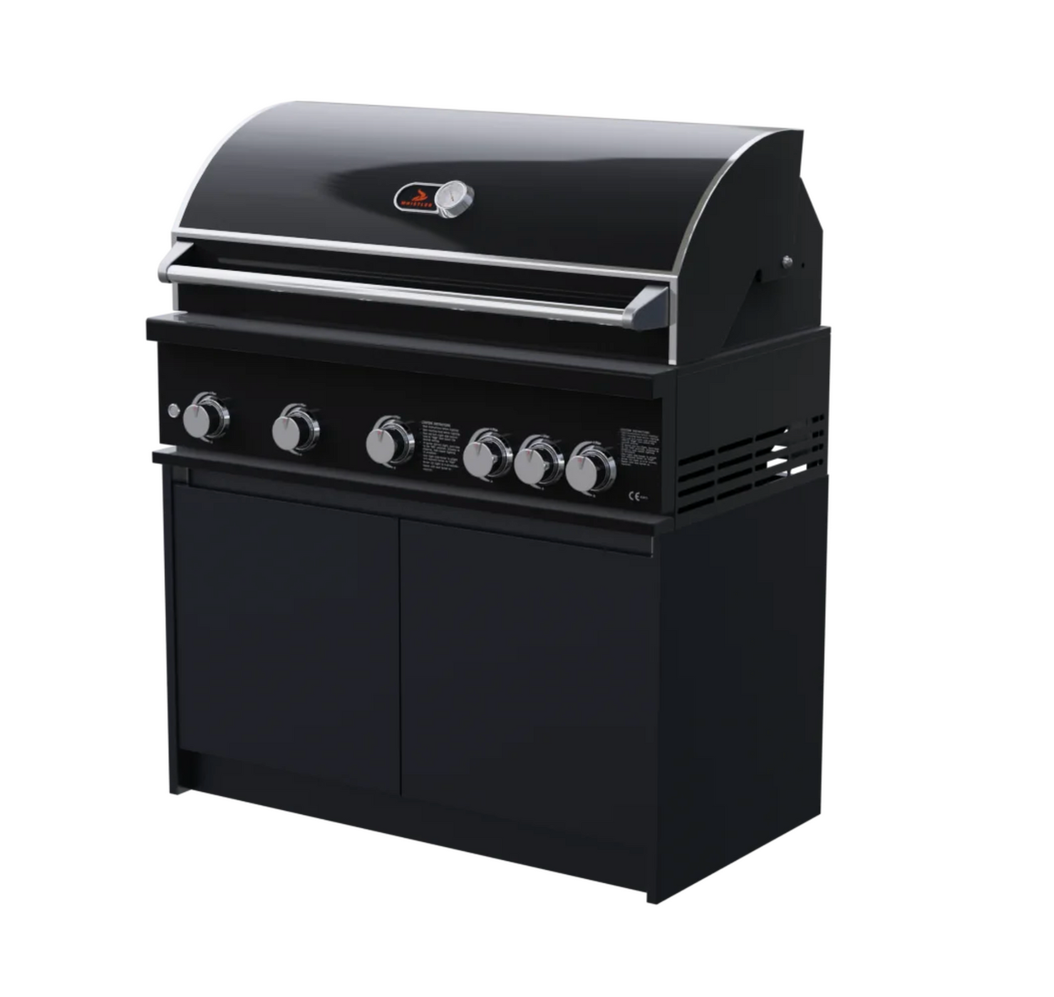 Whistler Fairford Black Outdoor Kitchen with Burford 5-Burner BBQ | 4.5M Full-Length