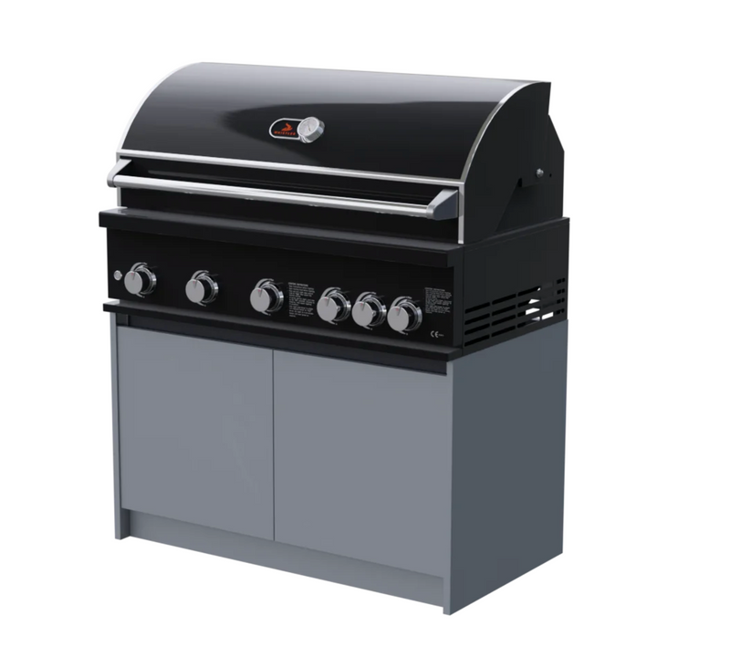 Whistler Fairford Outdoor Kitchen Black Cabinet  Burford 5 Burner Barbecue 106.6cm