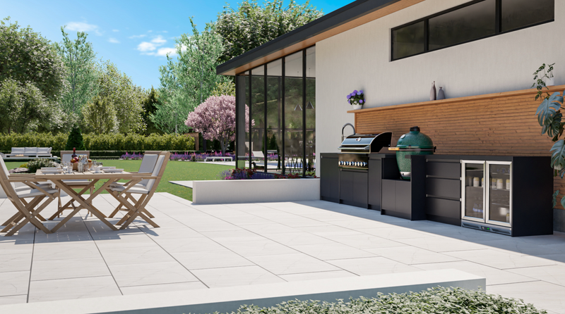 Whistler Fairford Black Outdoor Kitchen with Burford 5 Burner BBQ | 5.2M Full-Length