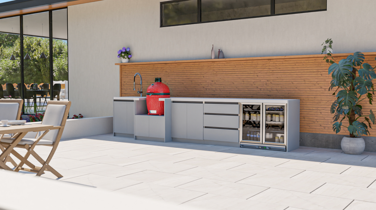 Whistler Fairford Grey Outdoor Kitchen with Kamado Joe