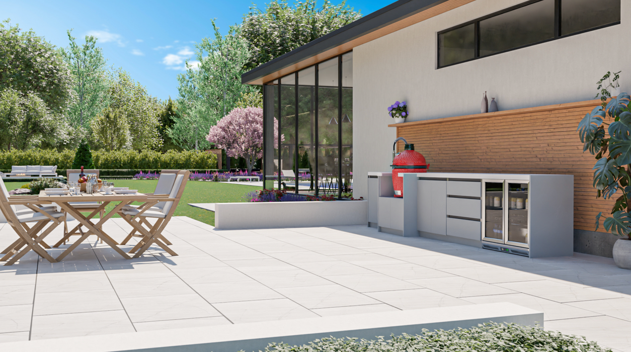 Whistler Fairford Grey Outdoor Kitchen with Kamado Joe