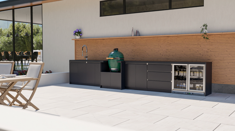 Whistler Fairford Black Outdoor Kitchen | 5M Full Length Setup