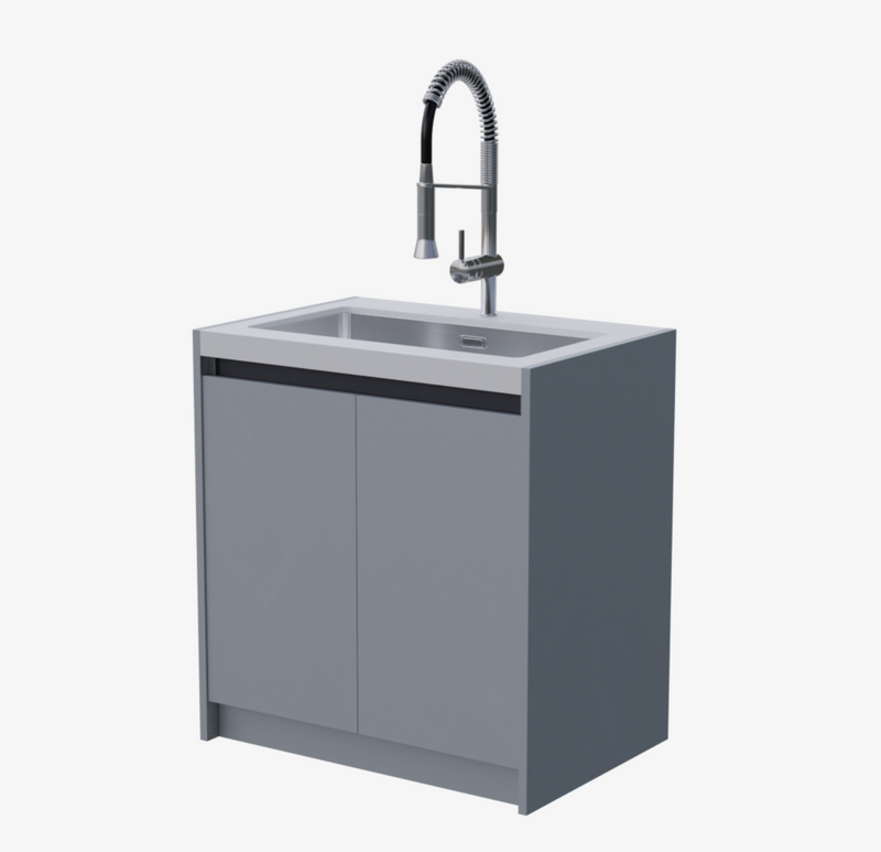 Whistler Fairford Grey Outdoor Kitchen with Burford 5-Burner BBQ | 3.6M Full-Length