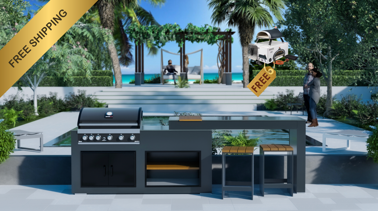 Grillandia Outdoor Kitchen with Turning table + Weather Cover - 2M to 3.2M